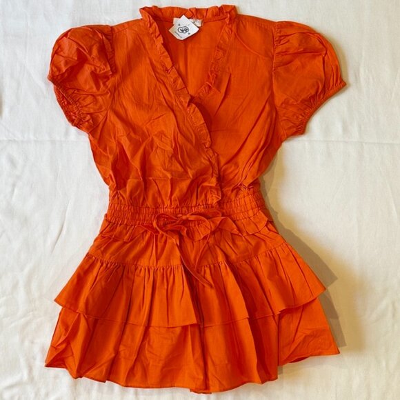 New Boutique Item DItto Orange Ruffle Romper Dress Size S - Picture 1 of 6